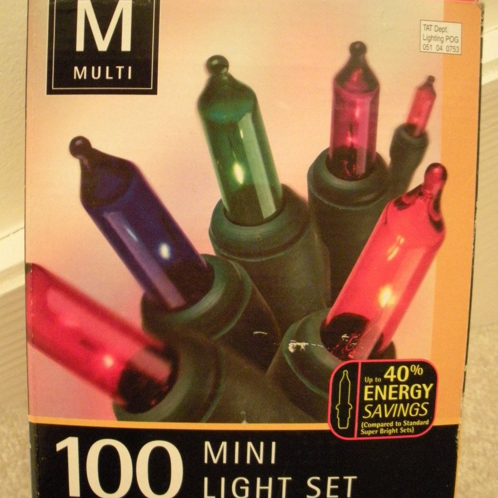 Christmas Lights 100 Multicolor Low Energy Indoor Outdoor Mini String Light Set